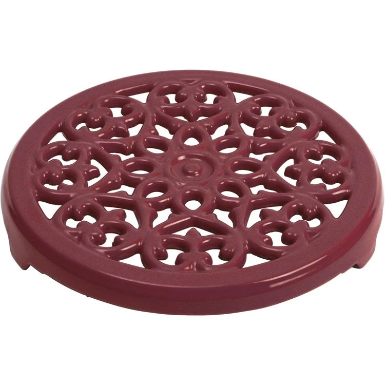 Staub 9" Round Cast Iron Lilly Trivet - Grenadine 3 Staub 9" Round Cast Iron Lilly Trivet - Grenadine