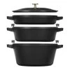 Staub Stackable Cocotte, Braiser, And Grill Pan With Lid | Black -Staub Shop 1021322