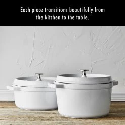 Staub 5.5 Qt. Round Cocotte/Dutch Oven | White -Staub Shop 1102602 po 001
