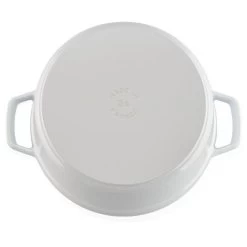 Staub 5.5 Qt. Round Cocotte/Dutch Oven | White -Staub Shop 1102602 staub s 5.5qt round cocotte 1