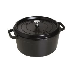 Staub 7 Qt. Round Cocotte/Dutch Oven | Matte Black