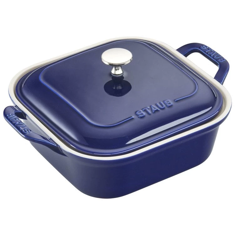 Staub 9" X 9" Square Ceramic Covered Baking Dish - Dark Blue 3 Staub 9" X 9" Square Ceramic Covered Baking Dish - Dark Blue
