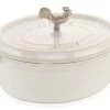 Staub 5.75 Qt. Oval Coq Au Vin Cocotte/Dutch Oven | White -Staub Shop 1123102 staub coq aus vin cocotte white