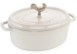 Staub 5.75 Qt. Oval Coq Au Vin Cocotte/Dutch Oven | White