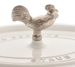 Staub 5.75 Qt. Oval Coq Au Vin Cocotte/Dutch Oven | White -Staub Shop 1123102 white coq au vin cocotte staub