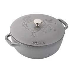 Staub 3.75 Qt. Essential French Oven With Rooster Lid | Graphite Grey