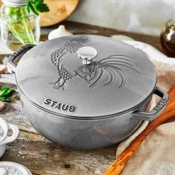 Staub 3.75 Qt. Essential French Oven With Rooster Lid | Graphite Grey -Staub Shop 11752418 ls 01