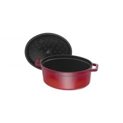 Staub Cast Iron Oval Cocotte 4.2 L - Cherry -Staub Shop 12058186 2