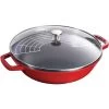 Staub 4.5 Qt. Perfect Frying Pan | Cherry Red -Staub Shop 1312906 staub perfect frying pan 12 inch cherry red