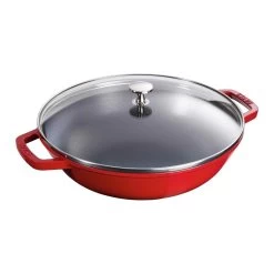 Staub 4.5 Qt. Perfect Frying Pan | Cherry Red -Staub Shop 1312906 2