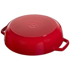 STAUB Braisers 3.7 L Cast Iron Round Saute Pan Chistera, Cherry -Staub Shop 13393410 2