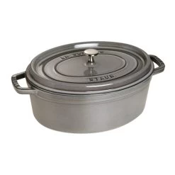 Staub Grey Oval Cocotte - 8.5 Qt. / 8 L