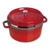 Staub Cherry Red Round Cocotte With Steamer - 5.5 Qt. / 5.2 L