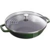 Staub Basil Green Cast Iron Wok - 12" / 30cm