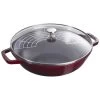 STAUB Specialities 30 Cm / 12 Inch Cast Iron Wok With Glass Lid, Grenadine-Red -Staub Shop 14612935