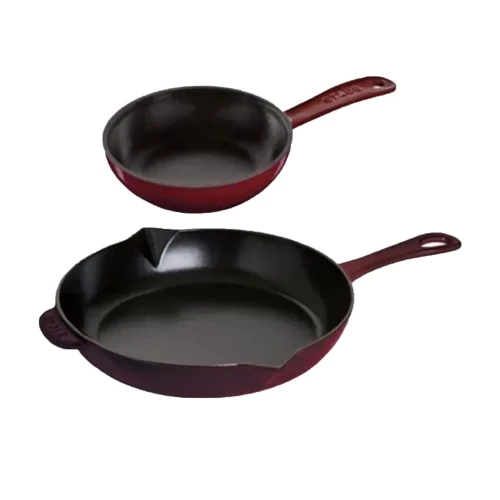 STAUB Pans 2 Piece Cast Iron Fry Pan Set 3 STAUB Pans 2 Piece Cast Iron Fry Pan Set