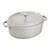 STAUB La Cocotte 8 L Cast Iron Oval Cocotte, White Truffle