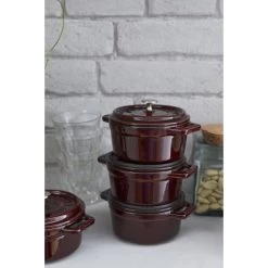 STAUB La Cocotte 250 Ml Cast Iron Round Mini Cocotte, Grenadine-Red -Staub Shop 14684436 5