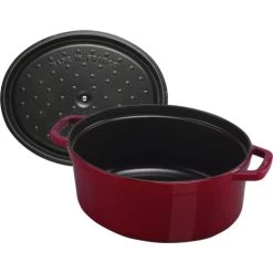 STAUB La Cocotte 6.75 L Cast Iron Oval Cocotte, Bordeaux 12 STAUB La Cocotte 6.75 L Cast Iron Oval Cocotte, Bordeaux -Staub Shop 16648213 4