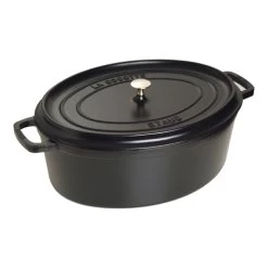 STAUB La Cocotte 12 L Cast Iron Oval Cocotte, Black