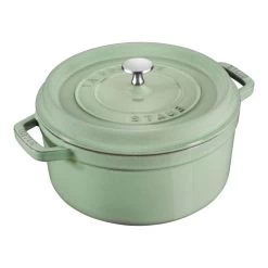STAUB La Cocotte 6.75 L Cast Iron Round Cocotte, Sage