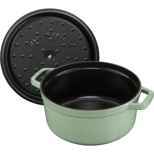 STAUB La Cocotte 6.75 L Cast Iron Round Cocotte, Sage 4 STAUB La Cocotte 6.75 L Cast Iron Round Cocotte, Sage - Image 2