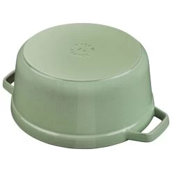 STAUB La Cocotte 6.75 L Cast Iron Round Cocotte, Sage 11 STAUB La Cocotte 6.75 L Cast Iron Round Cocotte, Sage -Staub Shop 16703457 3