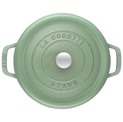 STAUB La Cocotte 6.75 L Cast Iron Round Cocotte, Sage 7 STAUB La Cocotte 6.75 L Cast Iron Round Cocotte, Sage - Image 5
