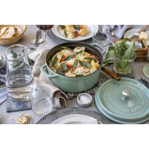 STAUB La Cocotte 6.75 L Cast Iron Round Cocotte, Sage 8 STAUB La Cocotte 6.75 L Cast Iron Round Cocotte, Sage - Image 6