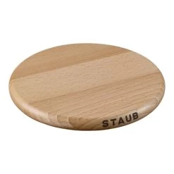 STAUB Specialities 16 Cm Round Beech Trivet Magnetic, Brown