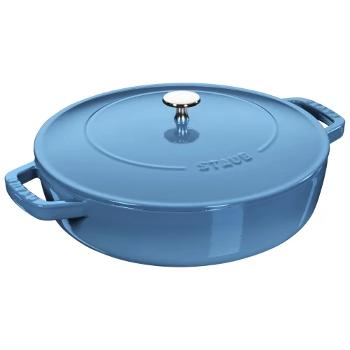 STAUB Braisers 3.7 L Cast Iron Round Saute Pan Chistera, Ice-Blue 3 STAUB Braisers 3.7 L Cast Iron Round Saute Pan Chistera, Ice-Blue