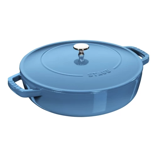 STAUB Braisers 3.7 L Cast Iron Round Saute Pan Chistera, Ice-Blue 4 STAUB Braisers 3.7 L Cast Iron Round Saute Pan Chistera, Ice-Blue - Image 2