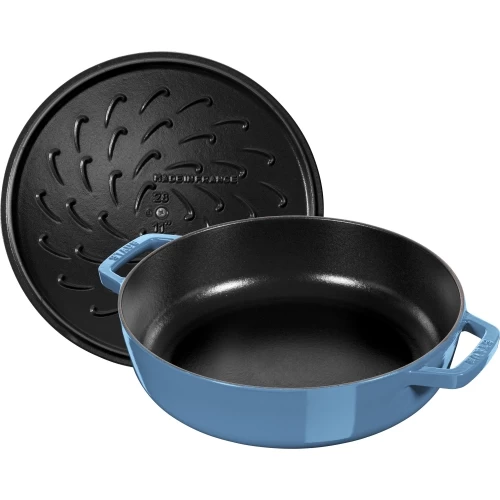 STAUB Braisers 3.7 L Cast Iron Round Saute Pan Chistera, Ice-Blue 5 STAUB Braisers 3.7 L Cast Iron Round Saute Pan Chistera, Ice-Blue - Image 3