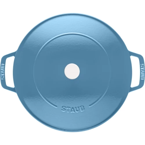 STAUB Braisers 3.7 L Cast Iron Round Saute Pan Chistera, Ice-Blue 6 STAUB Braisers 3.7 L Cast Iron Round Saute Pan Chistera, Ice-Blue - Image 4