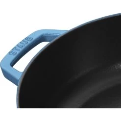 STAUB Braisers 3.7 L Cast Iron Round Saute Pan Chistera, Ice-Blue 13 STAUB Braisers 3.7 L Cast Iron Round Saute Pan Chistera, Ice-Blue -Staub Shop 17039631 4