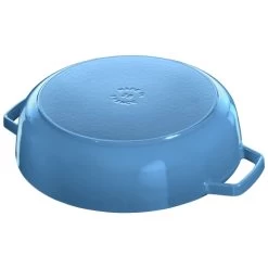 STAUB Braisers 3.7 L Cast Iron Round Saute Pan Chistera, Ice-Blue 14 STAUB Braisers 3.7 L Cast Iron Round Saute Pan Chistera, Ice-Blue -Staub Shop 17039631 5