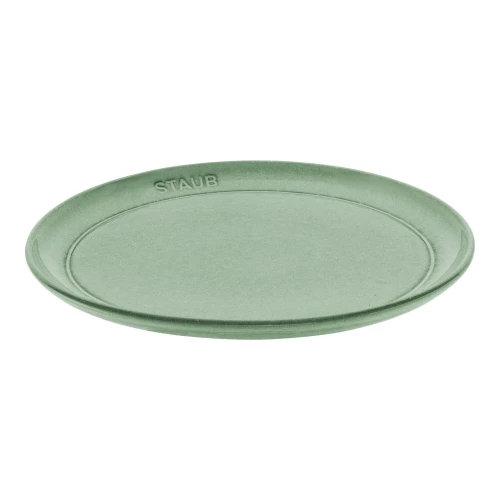 STAUB Dining Line 22 Cm Ceramic Round Plate Flat, Sage 3 STAUB Dining Line 22 Cm Ceramic Round Plate Flat, Sage
