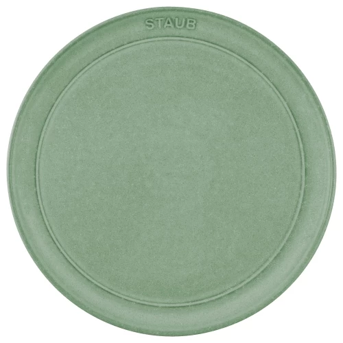 STAUB Dining Line 22 Cm Ceramic Round Plate Flat, Sage 4 STAUB Dining Line 22 Cm Ceramic Round Plate Flat, Sage - Image 2