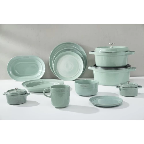STAUB Dining Line Ceramic Mug, Sage 4 STAUB Dining Line Ceramic Mug, Sage - Image 2