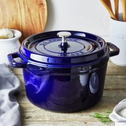 STAUB La Cocotte 4.75 L Cast Iron Round Tall Cocotte, Dark-Blue -Staub Shop 17071652 4