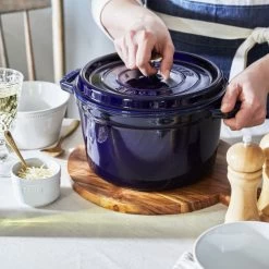 STAUB La Cocotte 4.75 L Cast Iron Round Tall Cocotte, Dark-Blue -Staub Shop 17071652 6