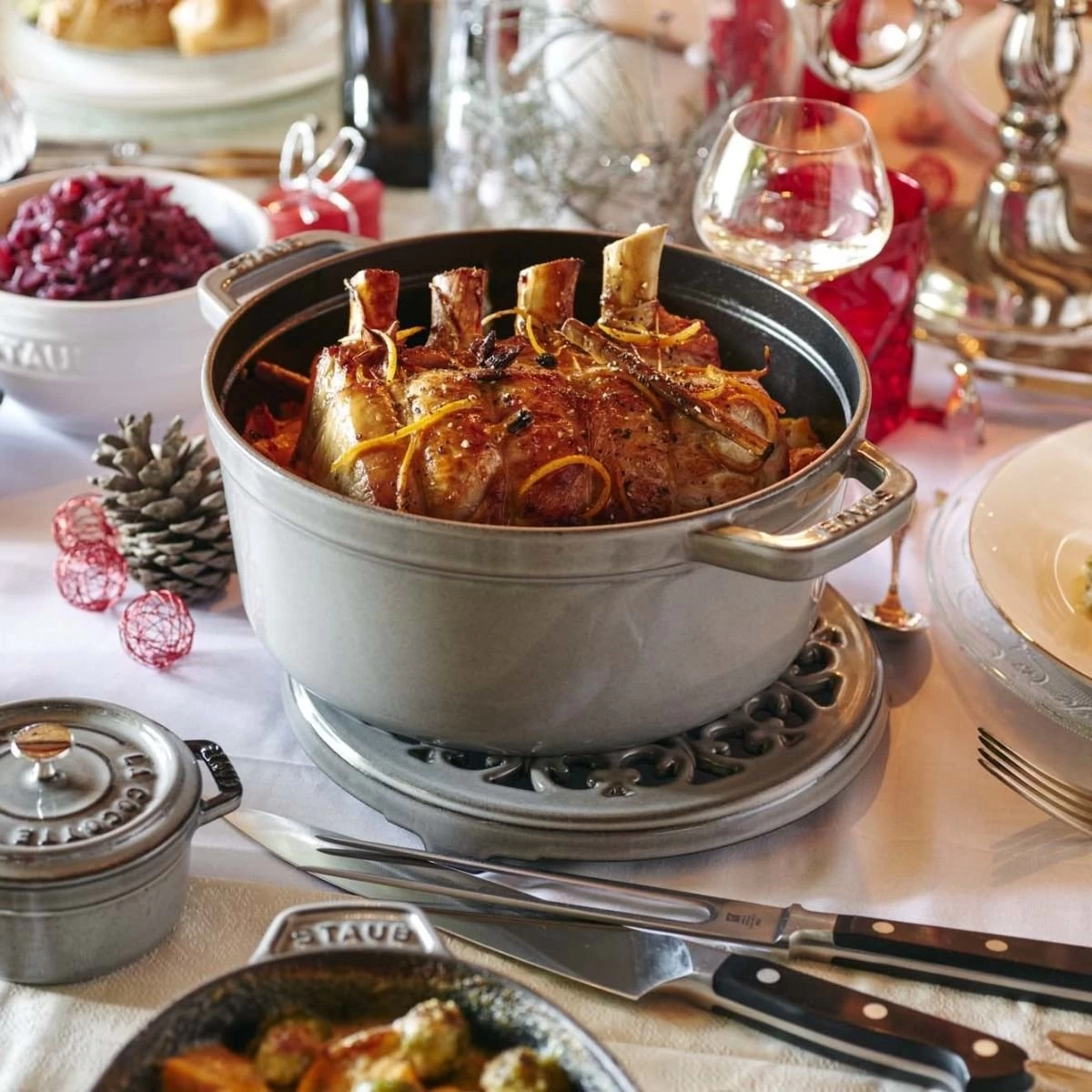 Staub 5.5 Qt. Round Cocotte/Dutch Oven | Graphite Grey 4 Staub 5.5 Qt. Round Cocotte/Dutch Oven | Graphite Grey - Image 2