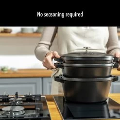 Staub Stackable Cocotte, Braiser, And Grill Pan With Lid | Black 27 Staub Stackable Cocotte, Braiser, And Grill Pan With Lid | Black -Staub Shop 61vmotim6ul. ac sl1280