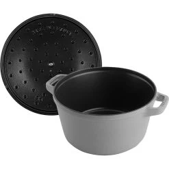 Staub Stackable Cocotte, Braiser, And Grill Pan With Lid | Graphite Grey -Staub Shop 71uffhgr1tl. ac sl1500