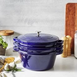 Staub Stackable Cocotte, Braiser, And Grill Pan With Lid | Dark Blue -Staub Shop 81ibc0y49ul. ac sl1500