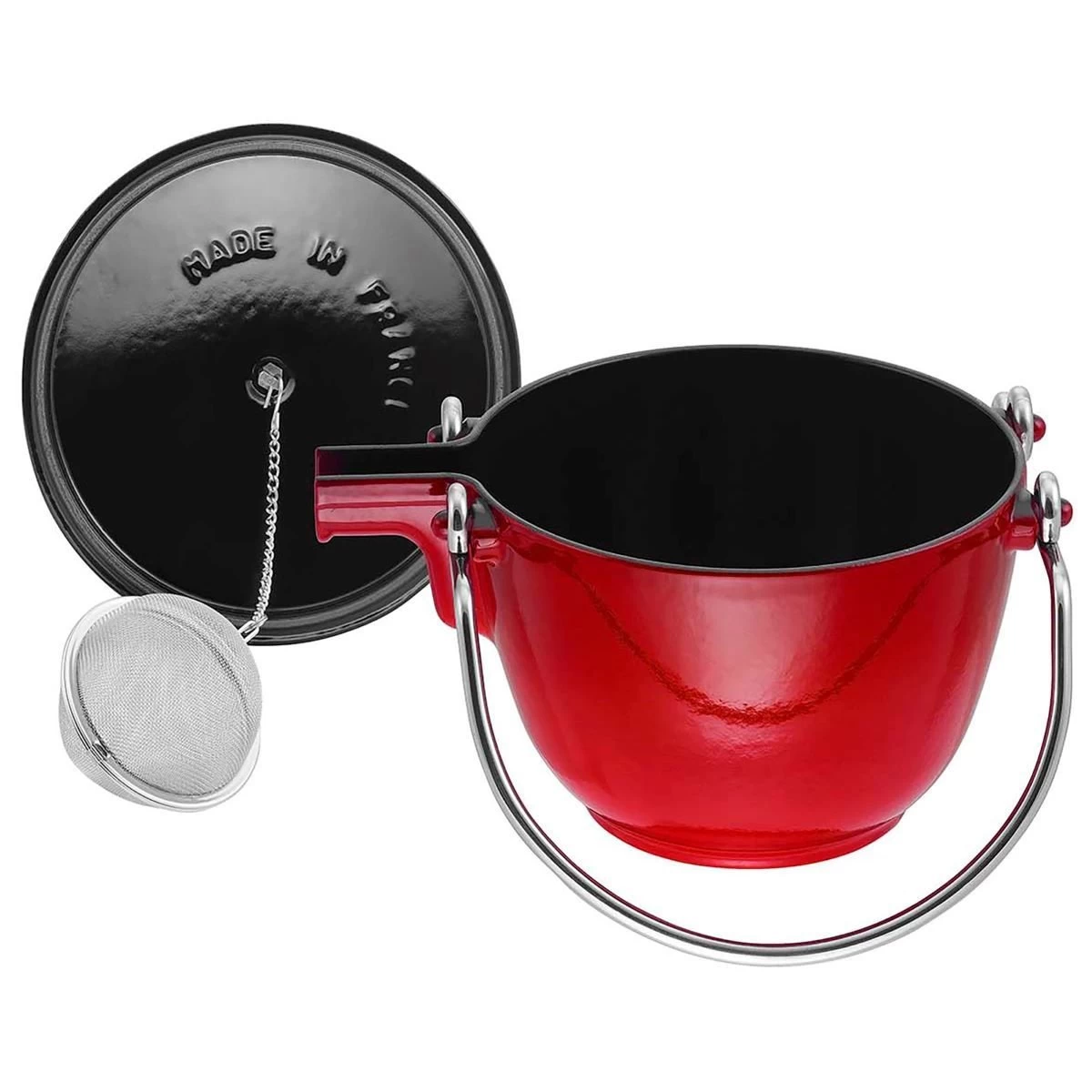 Staub 1 Qt. Round Tea Kettle | Cherry Red 5 Staub 1 Qt. Round Tea Kettle | Cherry Red - Image 3