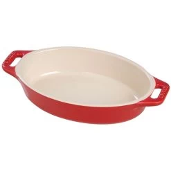 Staub 11" Ceramic Oval Baking Dish - Cherry