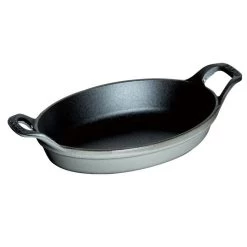 Staub 3.8" X 5.5" Cast Iron Mini Oval Gratin Baking Dish - Graphite Gray