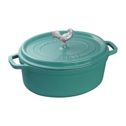 Staub 5.75-Quart Coq Au Vin Cocotte - Turquoise