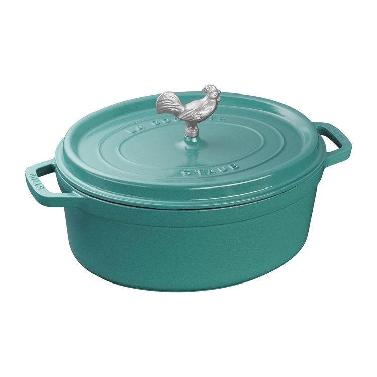 Staub 5.75-Quart Coq Au Vin Cocotte - Turquoise 3 Staub 5.75-Quart Coq Au Vin Cocotte - Turquoise